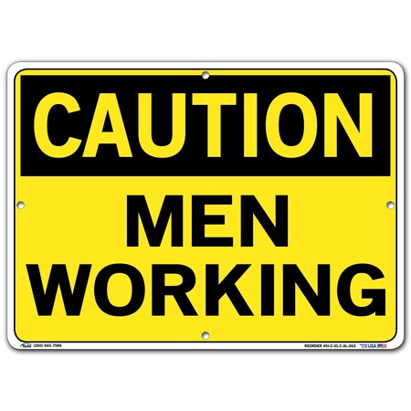 Vestil Sign, Caution, 14.5x10.5", Aluminum, .063, SI-C-01-C-AL-063 SI-C-01-C-AL-063